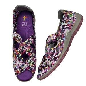 ZEE Alexis Sandal Shoes Sarah Mosaic Multi Color Peep Toe Stretchy Slip On